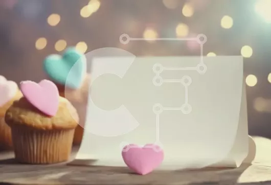 Intra Συλλεκτικό Ξύλινο Παζλ Plywood  4mm - Ρομαντικά cupcakes με διακοσμητικά καρδιά σε φωτισμένο φόντο Σε Ξύλινο Κουτί - Διαστάσεις Puzzle: 10x10 cm – 25 κομμάτια