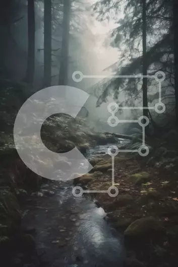 Intra Συλλεκτικό Ξύλινο Παζλ Plywood  4mm - Μυστηριώδης και μαγευτική φωτογραφία δασικού τοπίου Σε Ξύλινο Κουτί - Διαστάσεις: 10x10 cm – 25 κομμάτια