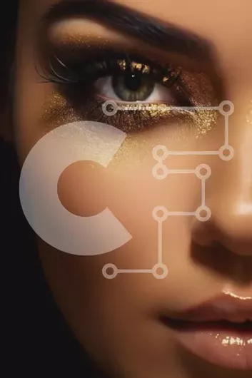 Intra Συλλεκτικό Ξύλινο Παζλ Plywood  4mm - Κοντινό πλάνο του μακιγιάζ ματιών μιας γυναίκας Σε Ξύλινο Κουτί - Διαστάσεις Puzzle: 10x10 cm – 25 κομμάτια