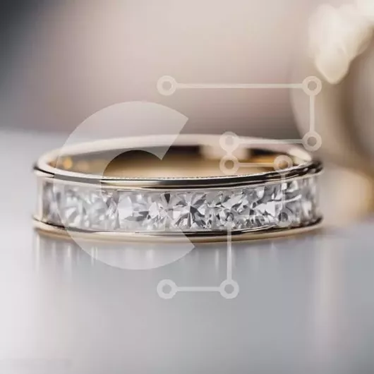 Intra Συλλεκτικό Ξύλινο Παζλ Plywood  4mm - Κίτρινο χρυσό γαμήλιο λουράκι με διαμάντια Princess Cut Σε Ξύλινο Κουτί - Διαστάσεις: 10x10 cm – 25 κομμάτια