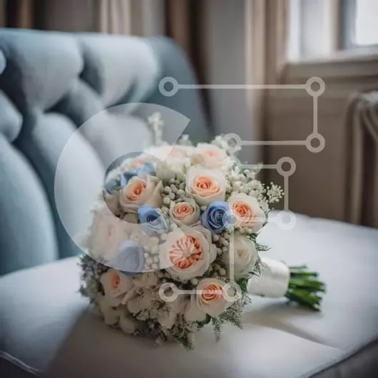 Intra Συλλεκτικό Ξύλινο Παζλ Plywood  4mm - Πολύχρωμο μπουκέτο τριαντάφυλλα σε πορτοκαλί καρέκλα Σε Ξύλινο Κουτί - Διαστάσεις: 10x10 cm – 25 κομμάτια