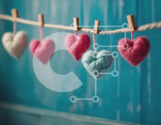 Intra Συλλεκτικό Ξύλινο Παζλ Plywood  4mm - Πλεκτές καρδιές διακοσμήσεις για την ημέρα του Αγίου Βαλεντίνου Σε Ξύλινο Κουτί - Διαστάσεις Puzzle: 10x10 cm – 25 κομμάτια