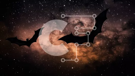 Intra Συλλεκτικό Ξύλινο Παζλ Plywood  4mm - Όμορφη εικόνα δύο νυχτερίδων που πετούν στον νυχτερινό ουρανό Σε Ξύλινο Κουτί - Διαστάσεις: 10x10 cm – 25 κομμάτια