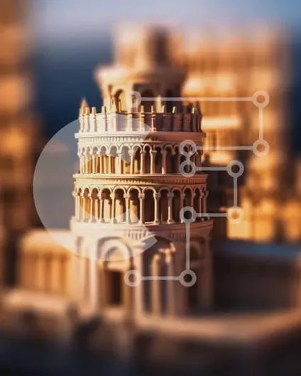 Intra Συλλεκτικό Ξύλινο Παζλ Plywood  4mm - Μοντέλο του Πύργου της Πίζας στην Ιταλία Σε Ξύλινο Κουτί - Διαστάσεις Puzzle: 10x10 cm – 25 κομμάτια