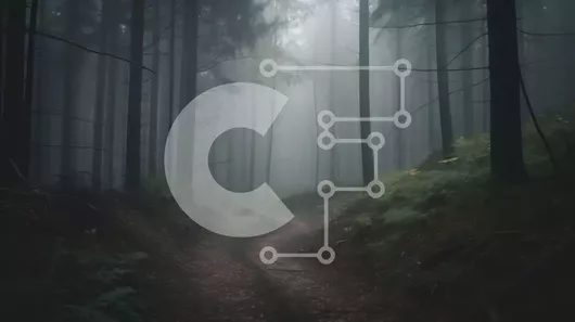 Intra Συλλεκτικό Ξύλινο Παζλ Plywood  4mm - Μυστηριώδες και δυσοίωνο δασικό μονοπάτι με πυκνά δέντρα και ομιχλώδη ομίχλη Σε Ξύλινο Κουτί - Διαστάσεις: 10x10 cm – 25 κομμάτια