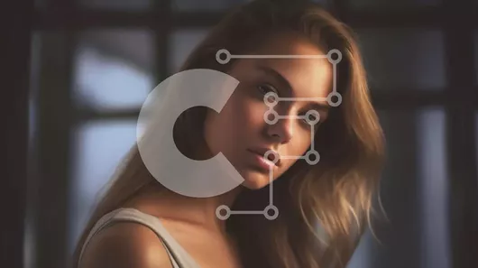 Intra Συλλεκτικό Ξύλινο Παζλ Plywood  4mm - Όμορφη νεαρή γυναίκα με μακριά ξανθά μαλλιά και μπλε μάτια Σε Ξύλινο Κουτί - Διαστάσεις Puzzle: 10x10 cm – 25 κομμάτια