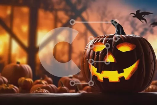 Intra Συλλεκτικό Ξύλινο Παζλ Plywood  4mm - Φωτίστε την κολοκύθα στο σκοτάδι με τα πουλιά που πετούν Σε Ξύλινο Κουτί - Διαστάσεις Puzzle: 10x10 cm – 25 κομμάτια