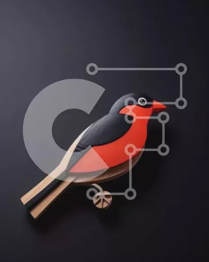 Intra Συλλεκτικό Ξύλινο Παζλ Plywood  4mm - Ξύλινο ειδώλιο πουλιού σε μαύρο φόντο Σε Ξύλινο Κουτί - Διαστάσεις: 10x10 cm – 25 κομμάτια