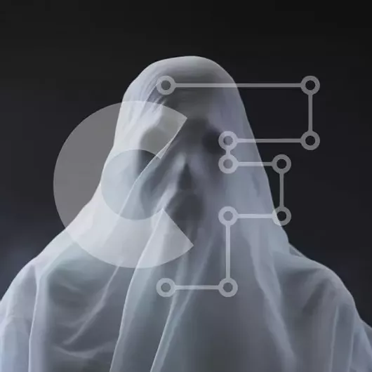 Intra Συλλεκτικό Ξύλινο Παζλ Plywood  4mm - Ghostly Figure σε λευκό Σε Ξύλινο Κουτί - Διαστάσεις Puzzle: 10x10 cm – 25 κομμάτια