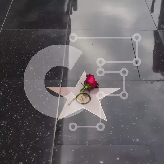 Intra Συλλεκτικό Ξύλινο Παζλ Plywood  4mm - Rose and Actor's Star with Coin Σε Ξύλινο Κουτί - Διαστάσεις Puzzle: 10x10 cm – 25 κομμάτια