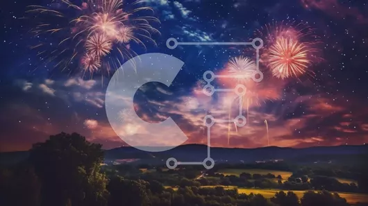 Intra Συλλεκτικό Ξύλινο Παζλ Plywood  4mm - Πολύχρωμη επίδειξη πυροτεχνημάτων πάνω από το αγροτικό τοπίο τη νύχτα Σε Ξύλινο Κουτί - Διαστάσεις Puzzle: 10x10 cm – 25 κομμάτια