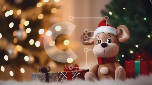 Intra Συλλεκτικό Ξύλινο Παζλ Plywood  4mm - Χριστουγεννιάτικο αρκουδάκι με δώρα και χριστουγεννιάτικο δέντρο Σε Ξύλινο Κουτί - Διαστάσεις: 10x10 cm – 25 κομμάτια