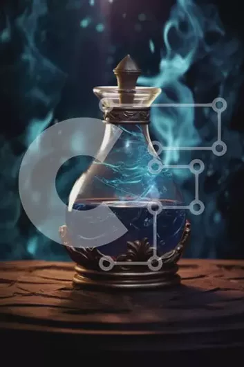 Intra Συλλεκτικό Ξύλινο Παζλ Plywood  4mm - Μυστηριώδες και σαγηνευτικό μπλε υγρό σε γυάλινο μπουκάλι Σε Ξύλινο Κουτί - Διαστάσεις: 10x10 cm – 25 κομμάτια