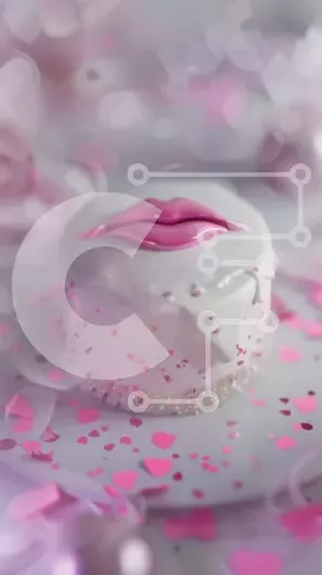 Intra Συλλεκτικό Ξύλινο Παζλ Plywood  4mm - Τούρτα του Αγίου Βαλεντίνου με ροζ χείλη και κομφετί Σε Ξύλινο Κουτί - Διαστάσεις: 10x10 cm – 25 κομμάτια