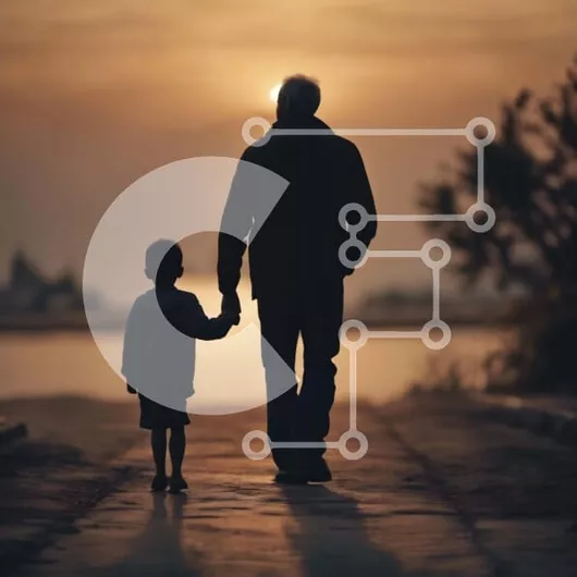 Intra Συλλεκτικό Ξύλινο Παζλ Plywood  4mm - Συγκινητική στιγμή σύνδεσης μεταξύ γενεών Σε Ξύλινο Κουτί - Διαστάσεις Puzzle: 10x10 cm – 25 κομμάτια