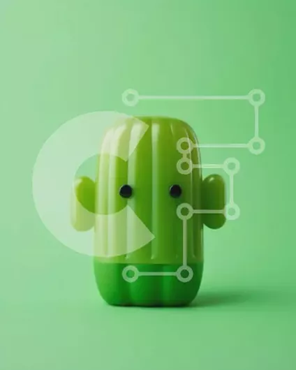 Intra Συλλεκτικό Ξύλινο Παζλ Plywood  4mm - Πράσινο παιχνίδι κάκτος με χαμογελαστό πρόσωπο Σε Ξύλινο Κουτί - Διαστάσεις: 10x10 cm – 25 κομμάτια