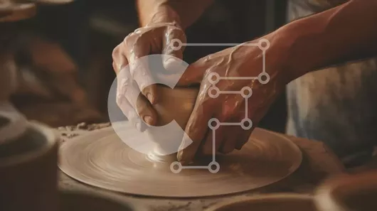 Intra Συλλεκτικό Ξύλινο Παζλ Plywood  4mm - Potter at Work Shaping Clay Bowl Σε Ξύλινο Κουτί - Διαστάσεις Puzzle: 10x10 cm – 25 κομμάτια