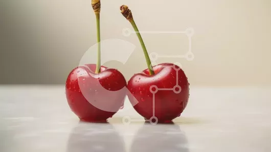 Intra Συλλεκτικό Ξύλινο Παζλ Plywood  4mm - Φρέσκα κόκκινα κεράσια με σταγονίδια νερού Σε Ξύλινο Κουτί - Διαστάσεις: 10x10 cm – 25 κομμάτια