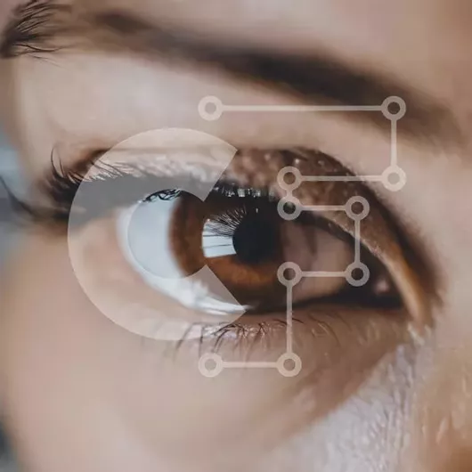 Intra Συλλεκτικό Ξύλινο Παζλ Plywood  4mm - Κοντινό πλάνο ενός γυναικείου καφέ ματιού με μακριές βλεφαρίδες Σε Ξύλινο Κουτί - Διαστάσεις: 10x10 cm – 25 κομμάτια