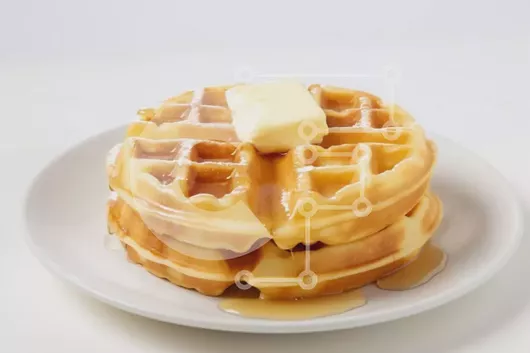 Intra Συλλεκτικό Ξύλινο Παζλ Plywood  4mm - Λαχταριστές βάφλες με βούτυρο και σιρόπι Σε Ξύλινο Κουτί - Διαστάσεις: 10x10 cm – 25 κομμάτια