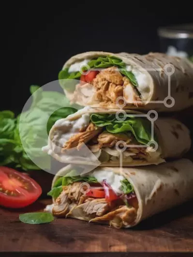 Intra Συλλεκτικό Ξύλινο Παζλ Plywood  4mm - Νόστιμα περιτυλίγματα κοτόπουλου με φρέσκα λαχανικά Σε Ξύλινο Κουτί - Διαστάσεις: 10x10 cm – 25 κομμάτια