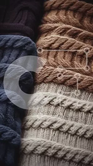 Intra Συλλεκτικό Ξύλινο Παζλ Plywood  4mm - Πλεκτά υφάσματα σε διάφορα χρώματα Σε Ξύλινο Κουτί - Διαστάσεις Puzzle: 10x10 cm – 25 κομμάτια