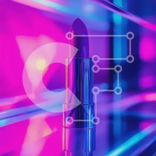 Intra Συλλεκτικό Ξύλινο Παζλ Plywood  4mm - Ζωντανό μωβ κραγιόν σε ανακλαστική επιφάνεια Σε Ξύλινο Κουτί - Διαστάσεις: 10x10 cm – 25 κομμάτια