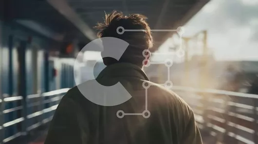 Intra Συλλεκτικό Ξύλινο Παζλ Plywood  4mm - Άτομο που περπατά στο υπαίθριο πορθμείο Σε Ξύλινο Κουτί - Διαστάσεις Puzzle: 10x10 cm – 25 κομμάτια