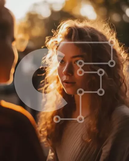 Intra Συλλεκτικό Ξύλινο Παζλ Plywood  4mm - Εικόνα δύο νεαρών γυναικών που απολαμβάνουν το ηλιοβασίλεμα στο πάρκο Σε Ξύλινο Κουτί - Διαστάσεις Puzzle: 10x10 cm – 25 κομμάτια