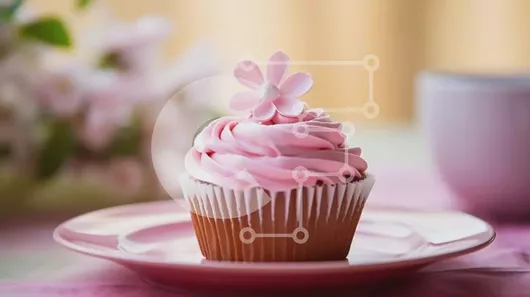 Intra Συλλεκτικό Ξύλινο Παζλ Plywood  4mm - Ροζ Cupcake με παγωμένο πάγο και λουλούδια Σε Ξύλινο Κουτί - Διαστάσεις: 10x10 cm – 25 κομμάτια