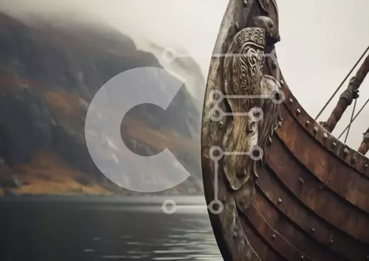 Intra Συλλεκτικό Ξύλινο Παζλ Plywood  4mm - Παραδοσιακό πλοίο Βίκινγκ στο νερό Σε Ξύλινο Κουτί - Διαστάσεις Puzzle: 10x10 cm – 25 κομμάτια