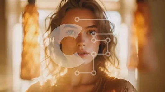 Intra Συλλεκτικό Ξύλινο Παζλ Plywood  4mm - Πανέμορφη νεαρή γυναίκα με σγουρά μαλλιά που στέκεται μπροστά από το παράθυρο Σε Ξύλινο Κουτί - Διαστάσεις Puzzle: 10x10 cm – 25 κομμάτια