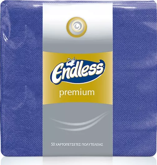 Endless Premium Χαρτοπετσέτα 2 Φύλλα 33x33cm 50τμχ Μπλε 