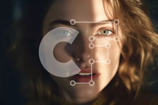 Intra Συλλεκτικό Ξύλινο Παζλ Plywood  4mm - Σοβαρή ξανθιά γυναίκα με μπλε μάτια με κίτρινο πουλόβερ Σε Ξύλινο Κουτί - Διαστάσεις Puzzle: 10x10 cm – 25 κομμάτια