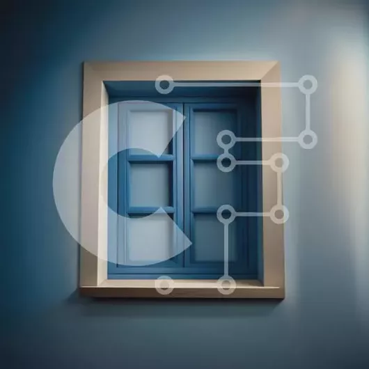 Intra Συλλεκτικό Ξύλινο Παζλ Plywood  4mm - Κομψό μπλε παράθυρο σε σκούρο μπλε τοίχο Σε Ξύλινο Κουτί - Διαστάσεις Puzzle: 10x10 cm – 25 κομμάτια