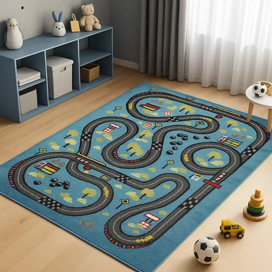 Παιδικό Χαλί 3D City Adventure M931A 200X250cm - Μπλε