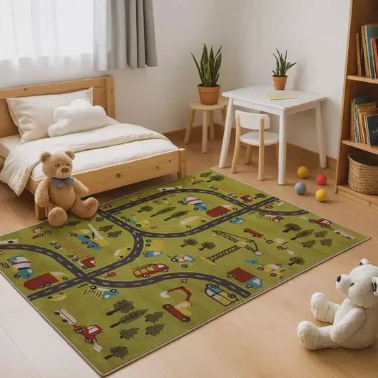 Παιδικό Χαλί-Πατάκι 3D FCity Adventure E188A 80X150cm - Πράσινο