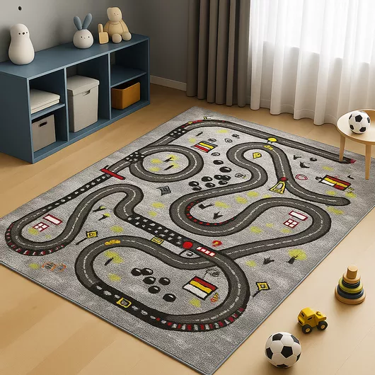 Παιδικό Χαλί 3D City Adventure  M931A 133X170cm - Γκρι