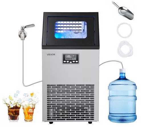 Vevor Παγομηχανή με Ημερήσια Παραγωγή 54.43kg & Χωρητικότητα 12.7kg