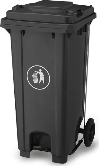 Πλαστικός Κάδος Απορριμμάτων Τροχήλατος με Πεντάλ LXD-120K 120lt Μαύρος