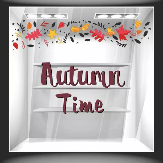 Αυτοκόλλητο Βιτρίνας Φθινόπωρο Εκπτώσεις 16 50cm X 30cm