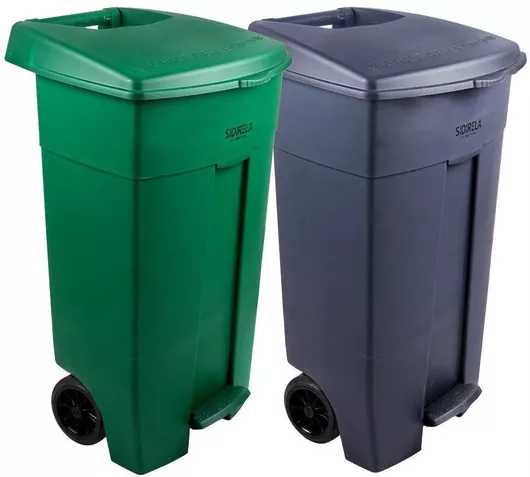 Klikareto Πλαστικός Κάδος Απορριμμάτων με Πεντάλ 120lt Γκρι