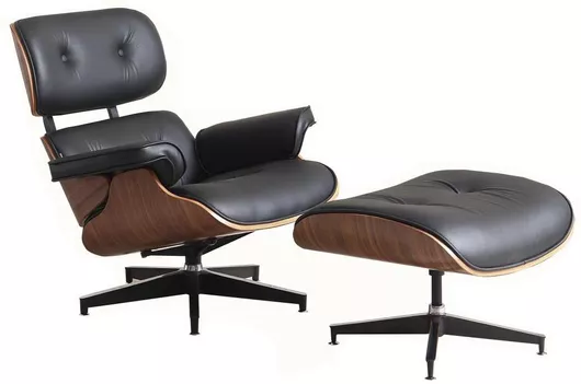 Lounge Πολυθρόνα Περιστρεφόμενη με Υποπόδιο από Δερματίνη Μαύρο 89x80x80cm