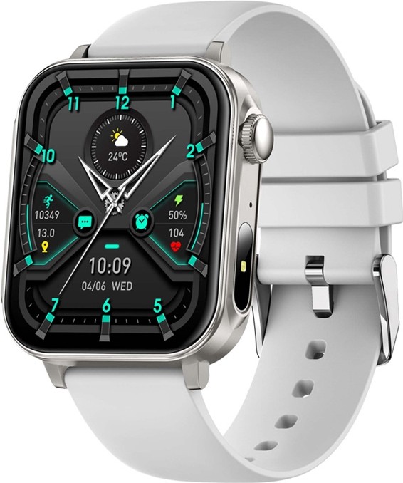 Colmi P80 Smartwatch 1.83'' Stainless Steel Case & Silicone Band Silver