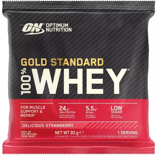 Optimum Nutrition Gold Standard 100% Whey Πρωτεΐνη Ορού Γάλακτος με Γεύση Delicious Strawberry 30gr