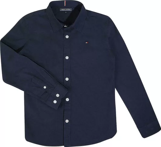 Παιδικό Μονόχρωμο Πουκάμισο Μακρυμάνικο Navy Blue