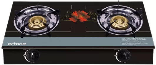 Neta Ertone Επιτραπέζια Εστία Υγραερίου Διπλή Μαύρο