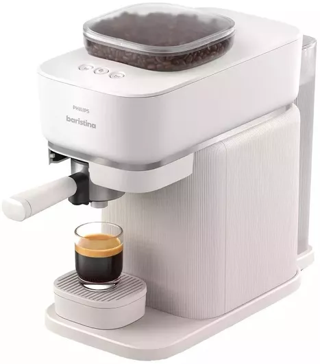 Philips Baristina Μηχανή Espresso Αυτόματη 1500W Πίεσης 16bar με Μύλο Άλεσης Λευκό