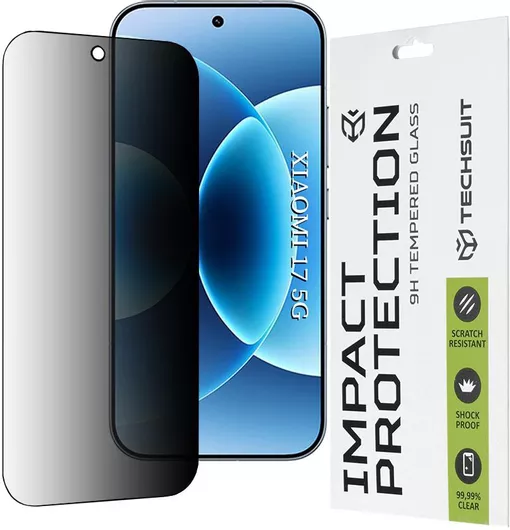 Techsuit Full Glue Privacy Full Face Tempered Glass Μαύρο (Xiaomi 17)