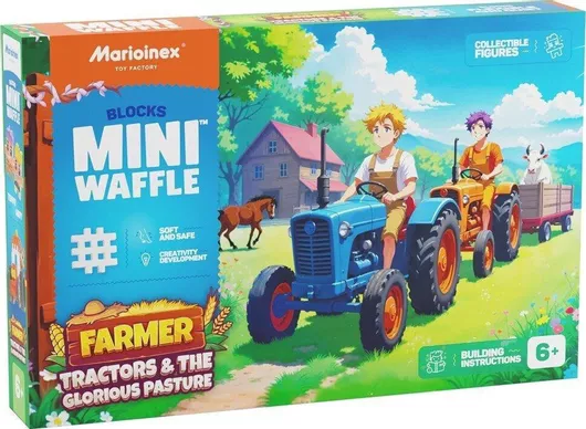 Marioinex Τουβλάκια Mini Waffle Farmer Tractors & The Glorious Pasture για 6+ Ετών 110τμχ